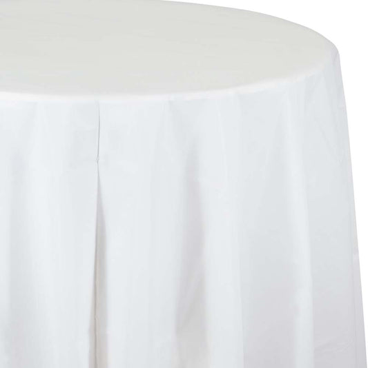 Solid Color 82 inch Round Plastic Tablecover