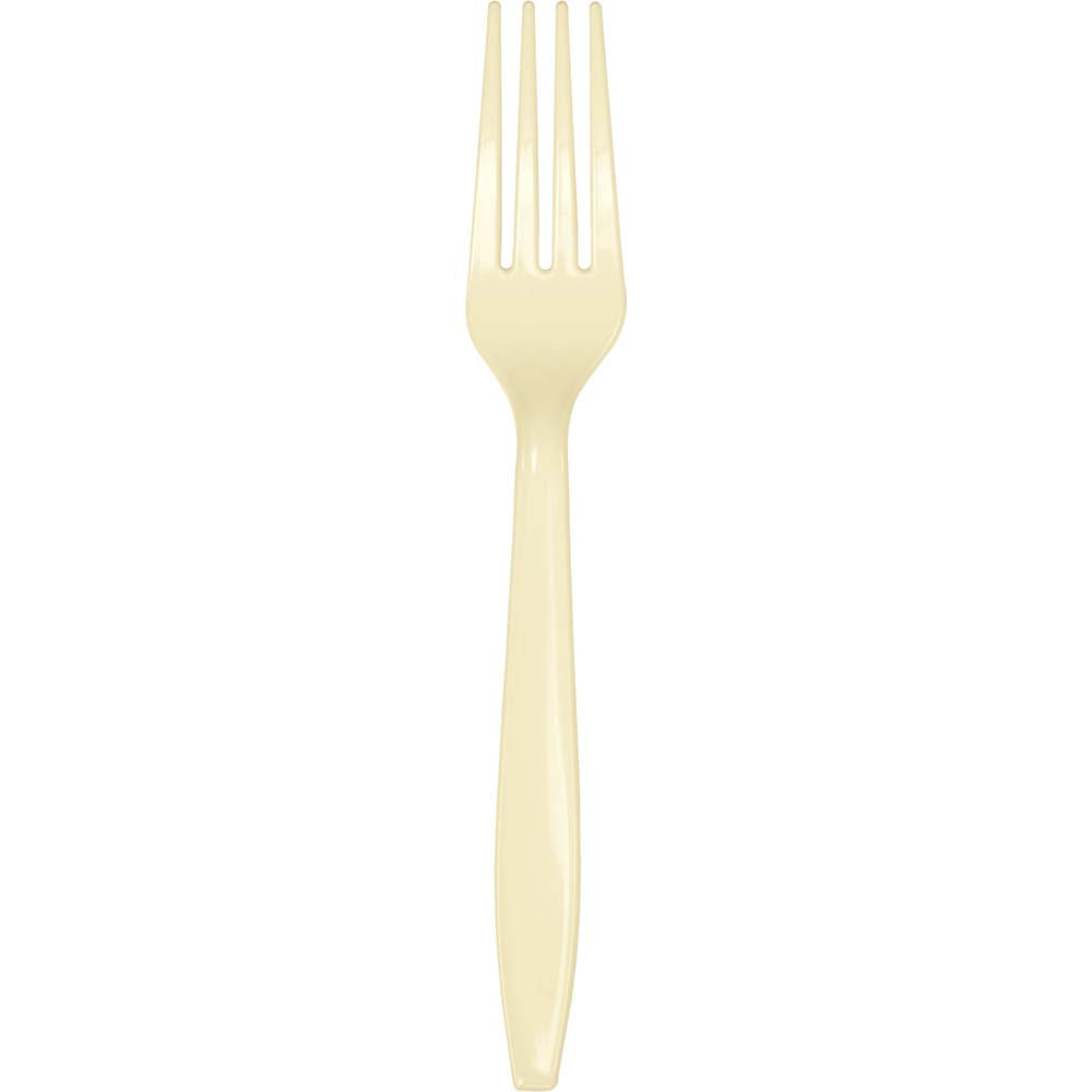 Ivory premium plastic forks, 24 ct.
