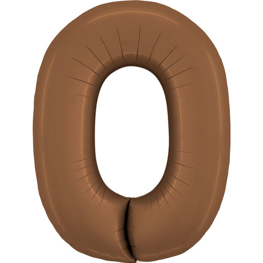 Satin Chocolate Foil number balloon 0