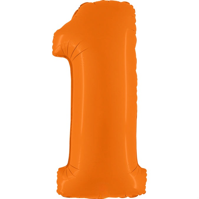 Orange Matte Foil Number Balloons