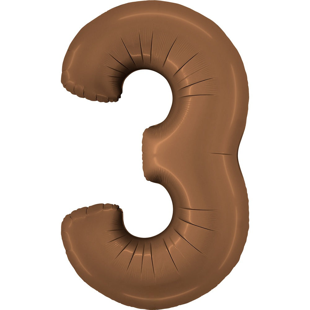Satin Chocolate Foil Number Balloons