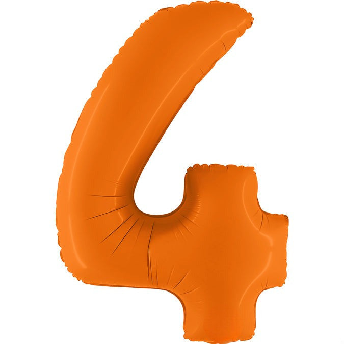 Orange Matte Foil Number Balloons