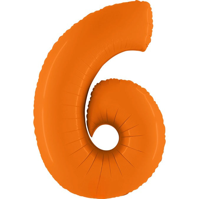 Orange Matte Foil Number Balloons