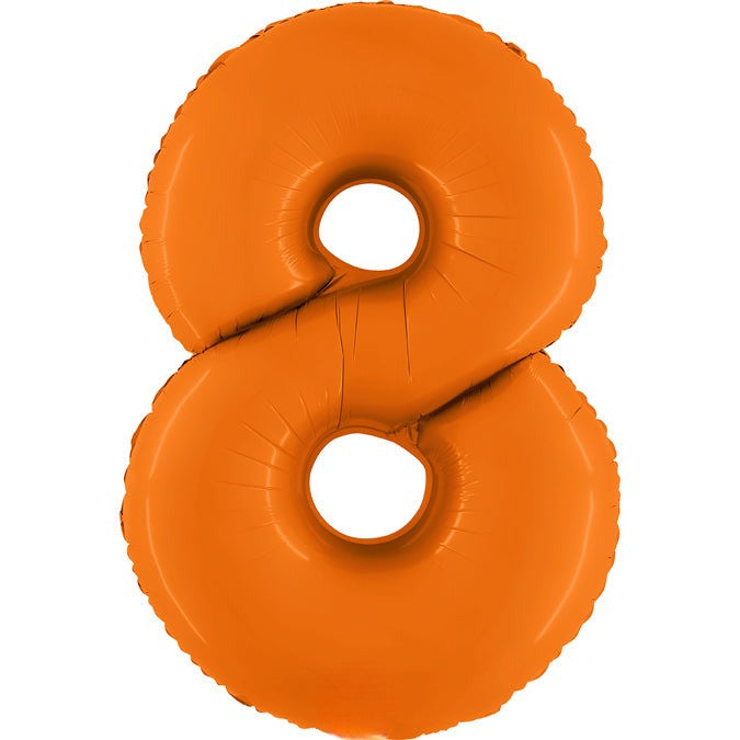 Orange Matte Foil Number Balloons