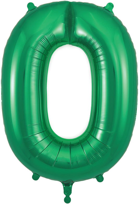 Green Foil number balloon 0