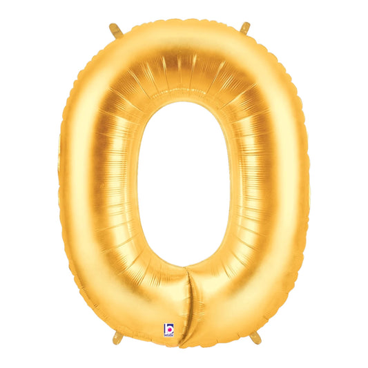 Gold Foil Number 0 balloon