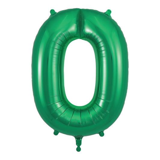 Green Foil number balloon 0