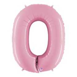 Pastel Pink Matte Foil number balloon 0