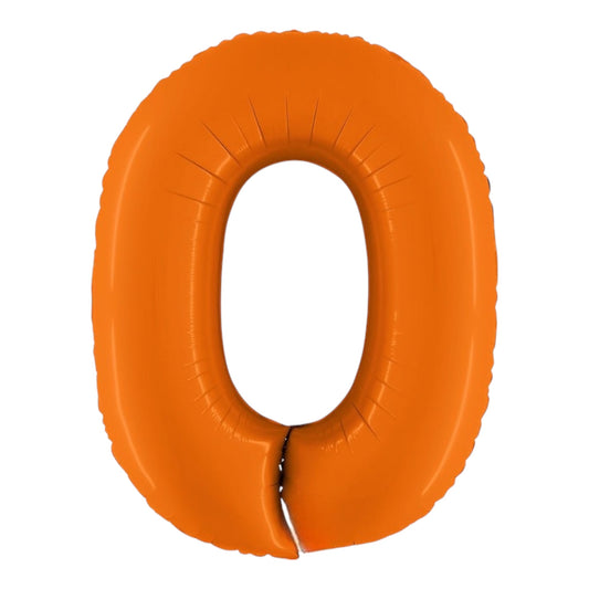 Orange Matte Foil number balloon 0