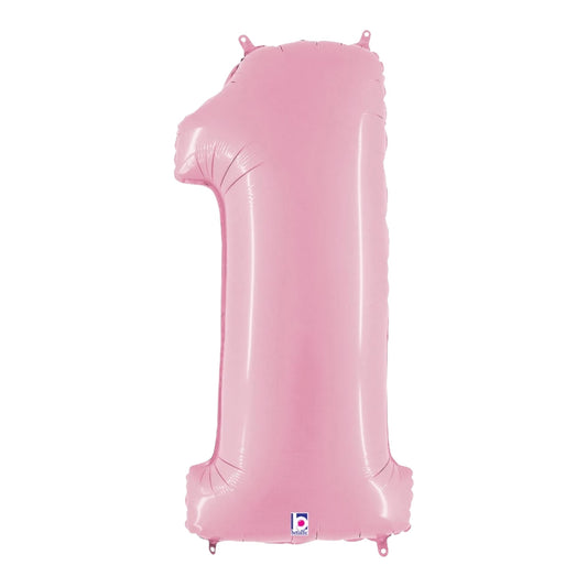 Pastel Pink Matte Number Balloons