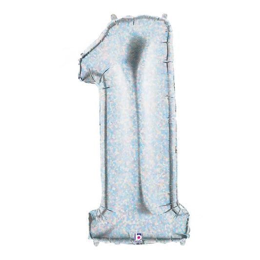 Holographic Silver Foil Number Balloons