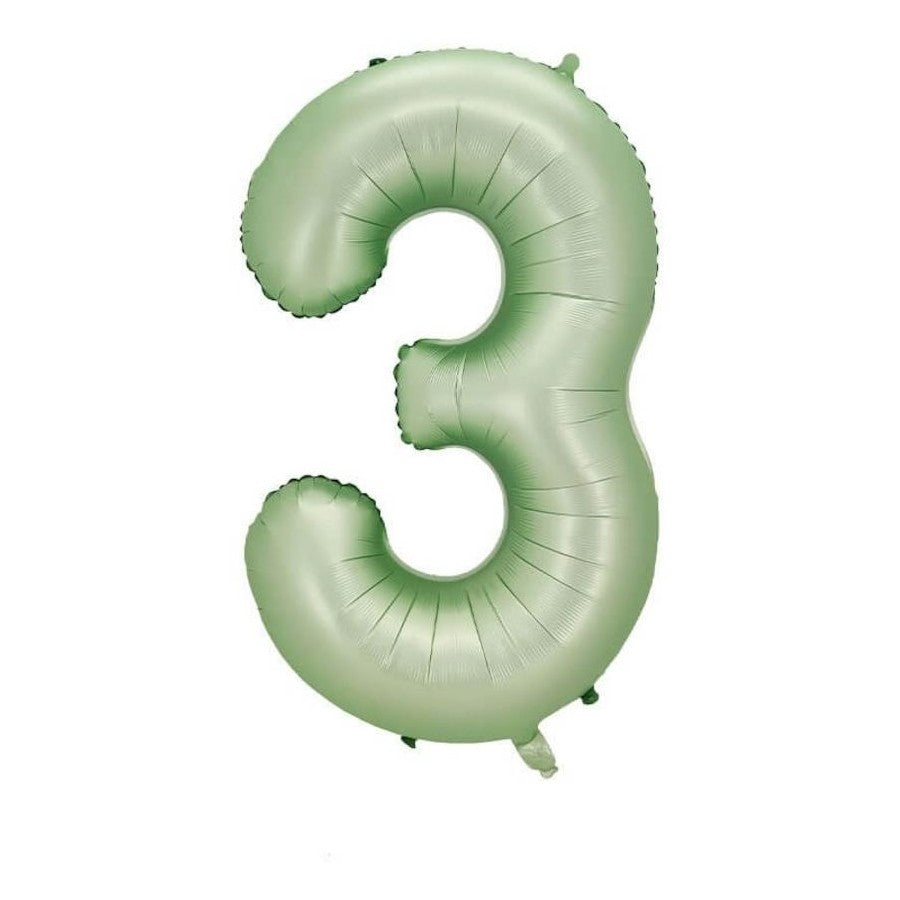 Olive Green Foil Number Balloon