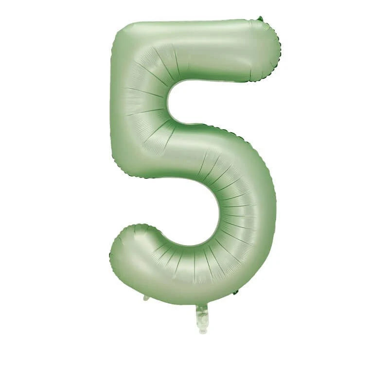 Olive Green Foil Number Balloon