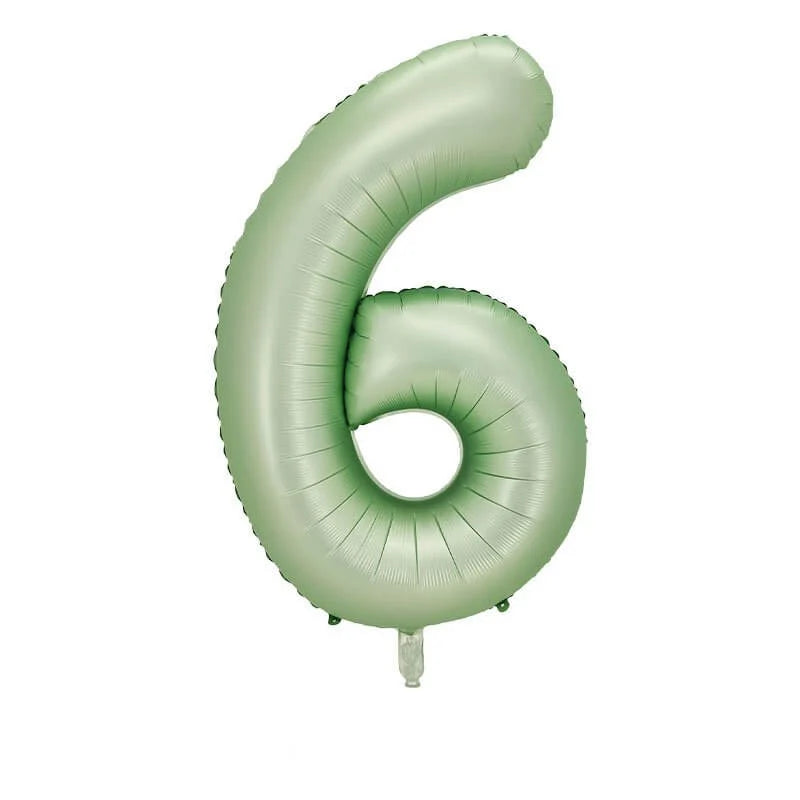 Olive Green Foil Number Balloon